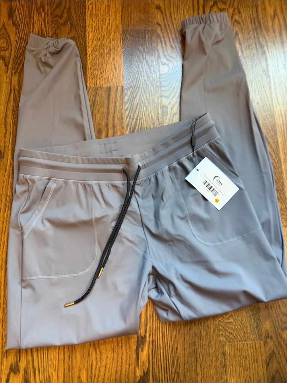 Dark Gray Peak Zipper Joggers Long 31”